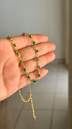 CONJUNTO CORAÇÕES VERDE - Dália Acessórios