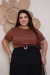 Basiquinhas plus size marrom listrado - comprar online