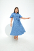 VESTIDO PLISSADO AZUL COM BILHO - comprar online