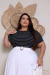 Basiquinhas plus size preto listrado - loja online