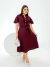 VESTIDO PLISSADO VINHO COM BILHO - comprar online