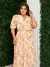 Vestido Marisol - floral laranja - Modas Elas - Vestindo Princesas