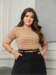 Basiquinhas bege listrado - comprar online