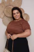 Basiquinhas plus size marrom listrado - loja online