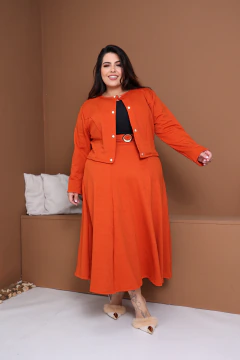 CONJUNTO PLUS SIZE MIRIAN TERRACOTA SEM CINTO ACHADINHO