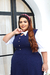 Vestido plus size Valentina -Azul marinho - loja online