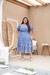 Vestido Plus size Eduarda -azul bicolor - Modas Elas - Vestindo Princesas