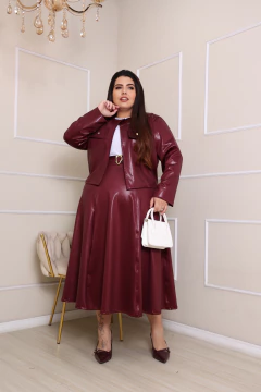 CONJUNTO PLUS SIZE VERONICA EM CIRRE-VINHO - comprar online