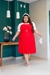 Vestido plus size Maitê -Vermelho - comprar online