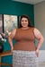 Regata plus size em ribana marrom liso - comprar online