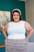 Imagem do Regata plus size em ribana off liso