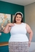 Regata plus size em ribana off liso - comprar online