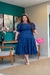 Vestido Plus size Eduarda azul marinho - comprar online