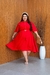 VESTIDO PLUS SIZE RAISSA-VERMELHO LISO - comprar online