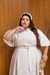 VESTIDO PLUS SIZE RAISSA RISACA DE GIZ -BEGE - loja online