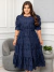 Vestido Eduarda -Marinho liso - loja online