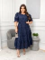 Vestido Eduarda -Marinho liso - comprar online