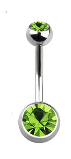 Ombligo de Acero Quirurgico con dos Strass !!! - comprar online