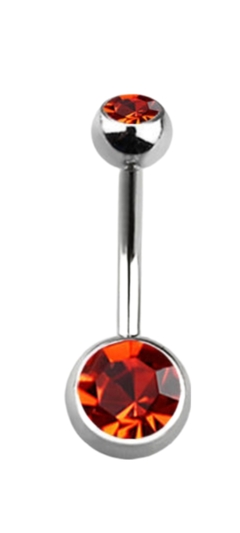 Imagen de Ombligo de Acero Quirurgico con dos Strass !!!