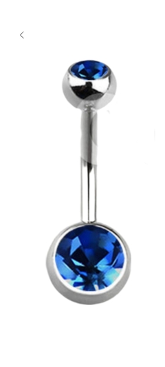 Ombligo de Acero Quirurgico con dos Strass !!!