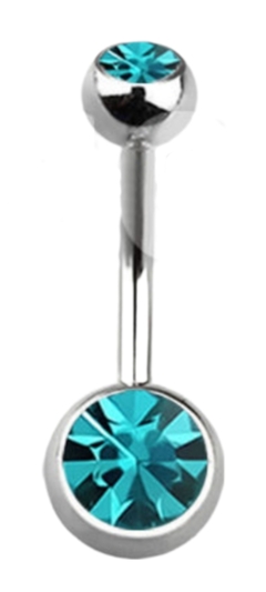 Ombligo de Acero Quirurgico con dos Strass !!! - comprar online