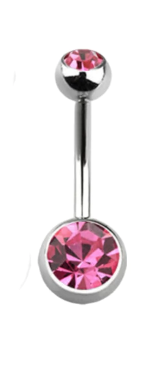 Ombligo de Acero Quirurgico con dos Strass !!! - Miexpansor