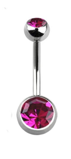 Ombligo de Acero Quirurgico con dos Strass !!! - Miexpansor