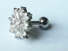 Diametro de la cruz/strass 10mm, largo total 12.7mm, bolita de acero 4mm, espesor de la barra 1mm