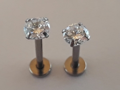 Labret de Acero Quirúrgico Rosca Interna con Strass engarzado, c/u !!! - comprar online