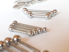100 Barbell Recto de Acero Quirurgico # Niple #
