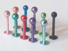 Labret de Acero Quirúrgico Anodizado liso 1.2mm, c/u !!!