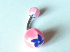 Ombligo de Acero Quirúrgico con Bolitas Acrílico!! - Miexpansor