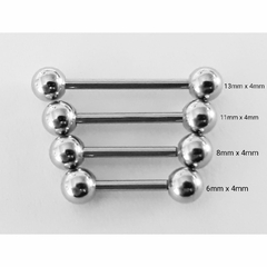 Barbell Recto ' Niple'de Acero Quirúrgico 1.2mm, c/u !!! - Miexpansor