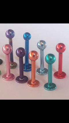 Labret de Acero Quirúrgico Anodizado liso 1.2mm, c/u !!! - Miexpansor