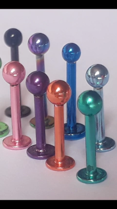 Labret de Acero Quirúrgico Anodizado liso 1.2mm, c/u !!! en internet