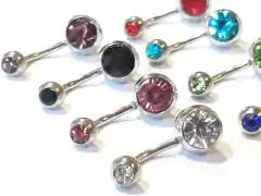 Ombligo de Acero Quirurgico con dos Strass !!! - comprar online