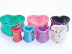 Expansor Tunel Acrilico Perlado Corazon !!!