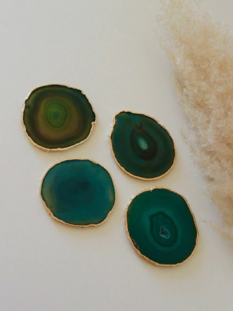 Kit Porta Copos de Pedra de Ágata - Verde - 4 unidades - comprar online