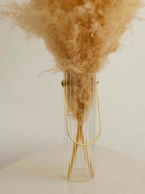 Vaso Luz - Vaso de Vidro com Alça Dourada