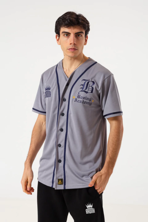 CASACA BASEBALL BOXING ACADEMY GRIS - comprar online