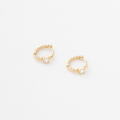 CANDONGA BALIN CIRCON CENTRO 10MM ORO LAMINADO 18K