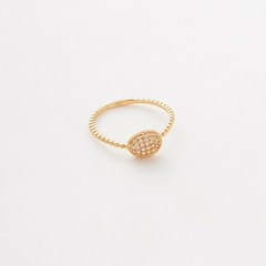 ANILLO BALIN 1/2 BOLA MICROCIRCON ORO LAMINADO 18K