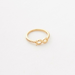 ANILLO INFINITO LISO MICROCIRCON ORO LAMINADO 18K - comprar online
