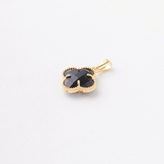 DIJE TREBOL NEGRO 15MM ORO LAMINADO 18K - comprar online
