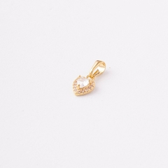 DIJE CORAZON CENTRO PIEDRA PQÑ ORO LAMINADO 18K - comprar online