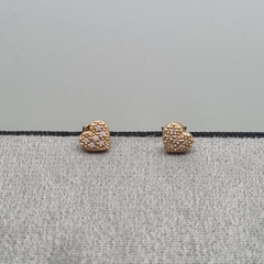 TOPO CORAZÓN MICROCIRCÓN ORO LAMINADO 18K
