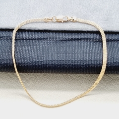 PULSERA TEJIDO CHINO PLANA ORO LAMINADO 18K