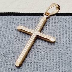 DIJE CRISTO LINEADO PUNTAS ORO LAMINADO 18K