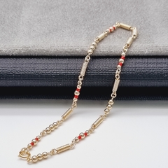 TOBILLERA LAMINADA TORNILLOS MIYUKI ORO LAMINADO 18K - comprar online