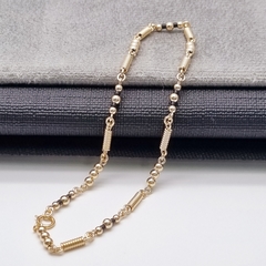 TOBILLERA LAMINADA TORNILLOS MIYUKI ORO LAMINADO 18K
